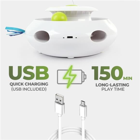 3 in 1 Interactive Cat Butterfly Flutter Toy with Rolling Balls - Picture 6 of 7